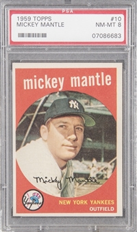 1959 Topps #10 Mickey Mantle – PSA NM-MT 8